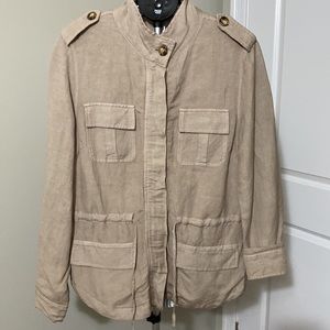 🇨🇦⭐️BNWOT Tribal  Cashew Linen Blend Utility Jacket Size Medium